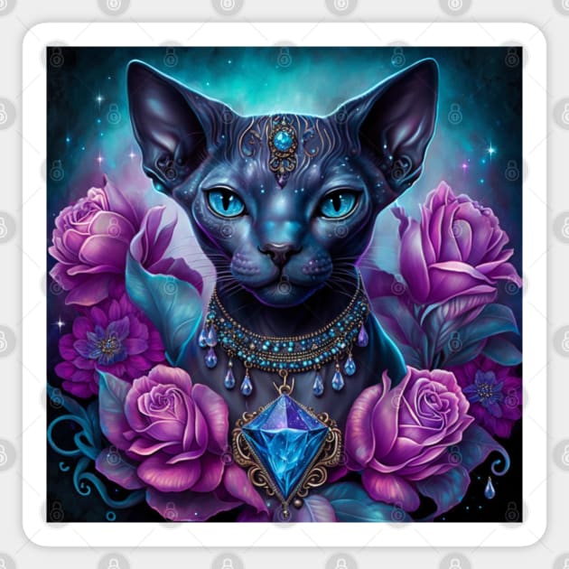 Radiant Sphynx Sticker by Enchanted Reverie